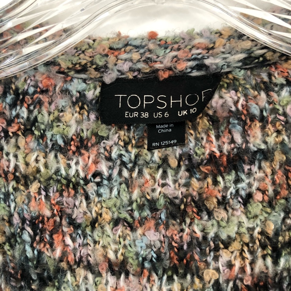 Topshop Multicolor Textured Cardigan - Picture 6 of 9